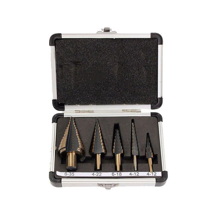 5Pcs Metric 3 Flats Shank Golden Black Color HSS Step Drill Bit Set