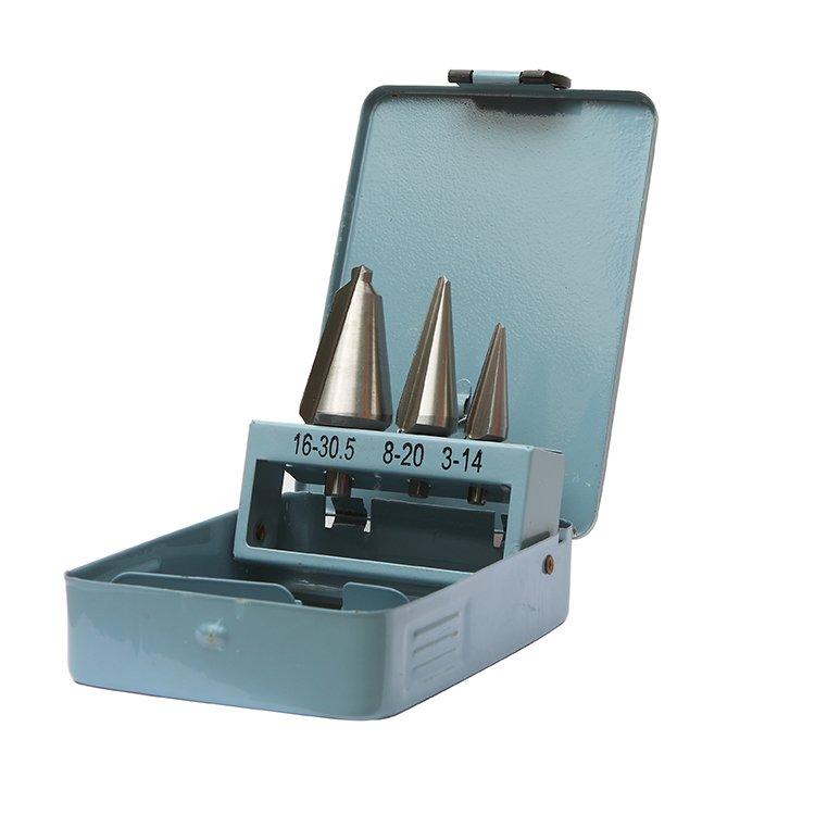 3Pcs Metric Straight Flute HSS Sheet Metal Tube Conical Drill Bit