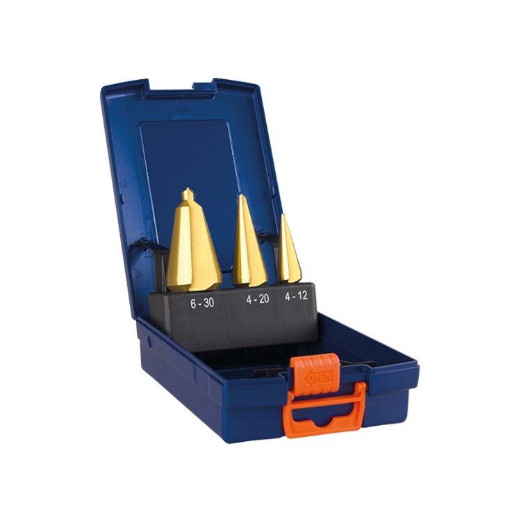 3Pcs Set Straight Flute Titanium HSS Metal Sheet Tube Conical Drill Bit