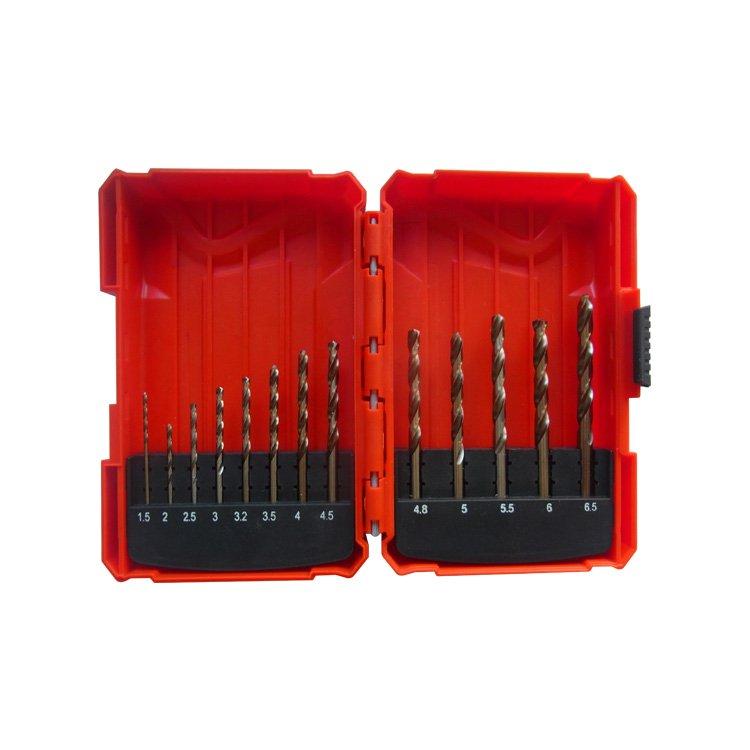 13PCS Metric DIN338 HSS Cobalt Drill Bits Set in Plastic Box