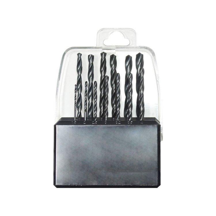13Pcs Metric Black Oxide Rolled HSS Drill Bit Set for Metal Aluminium PVC Drilling in Plastic Box