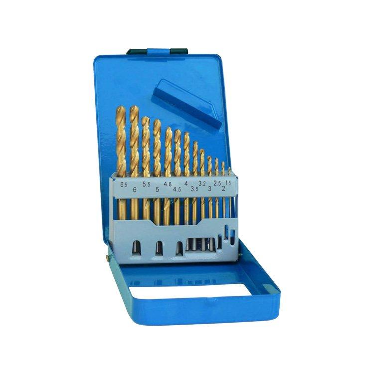13Pcs Metric DIN338 Fully Ground Titanium HSS Drill Bit Set