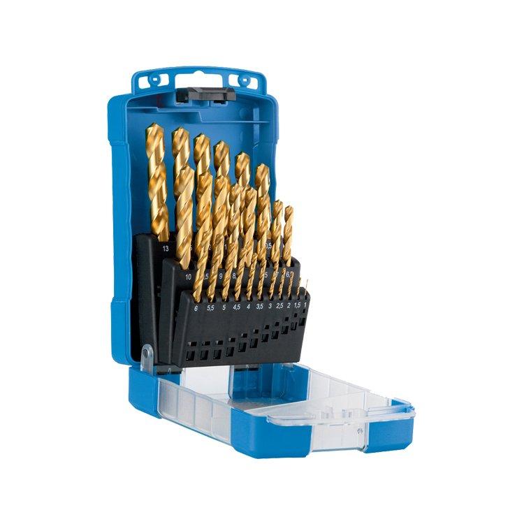 25PCS Metric DIN 338 Fully Ground Titanium HSS Drill Bit Set