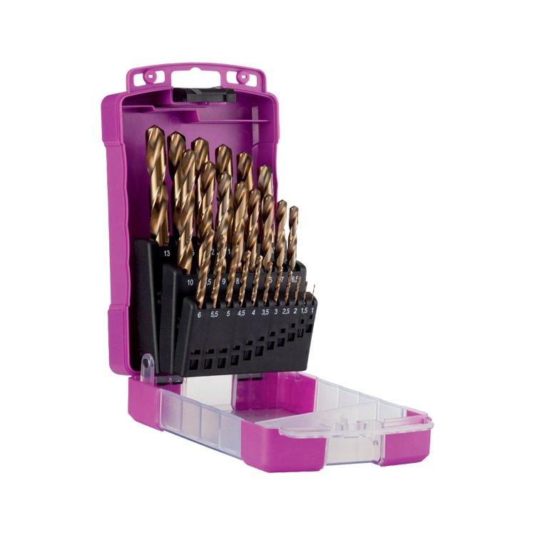 25Pcs Metric DIN338 M35 Heavy Duty HSS Cobalt Drill Bit Set