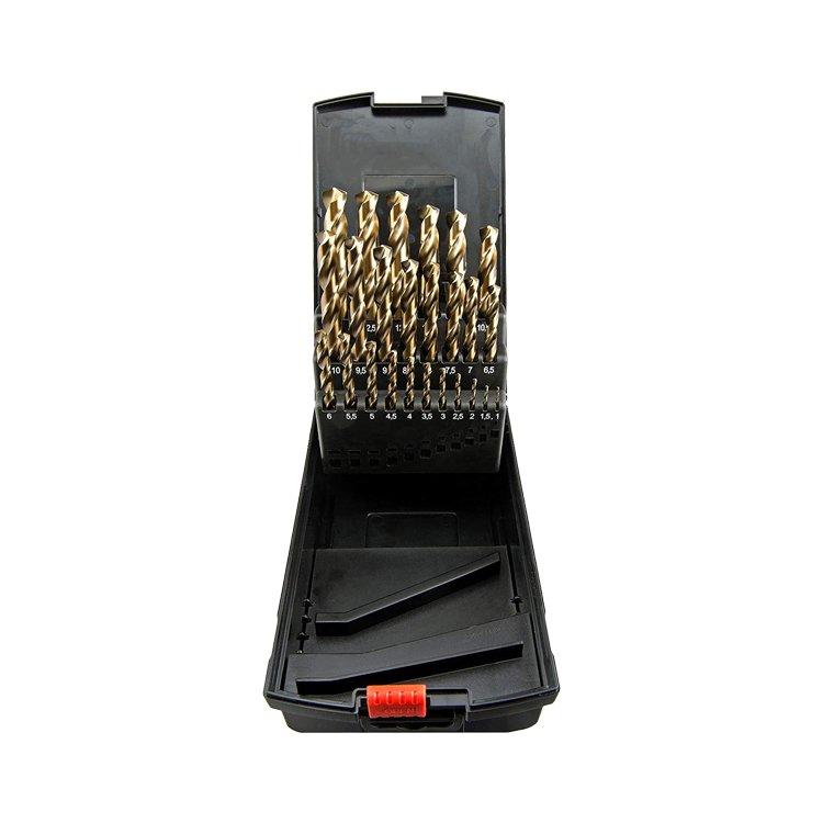 25Pcs Metric DIN338 Fully Ground M35 HSS Cobalt Drill Bit Set