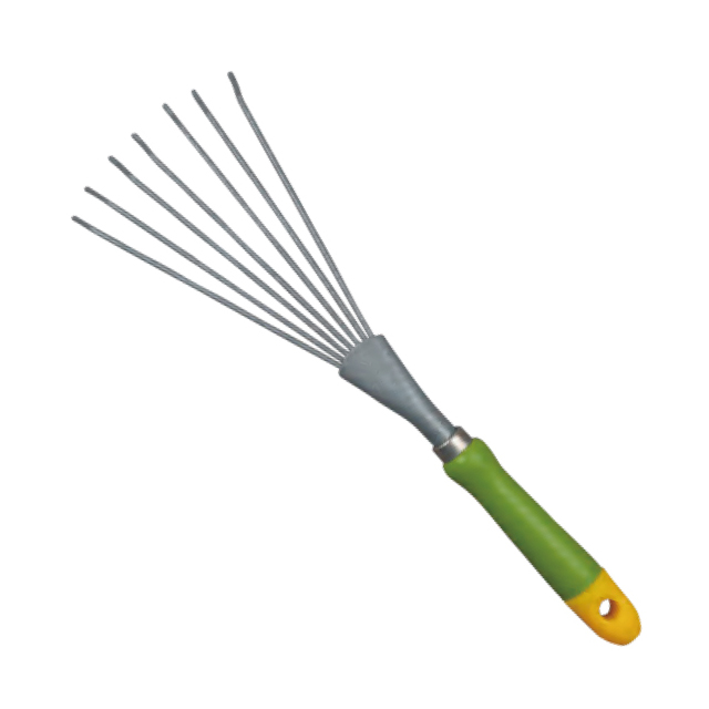 Fan rake
Carbon steel head,powder coated
Plastic handle