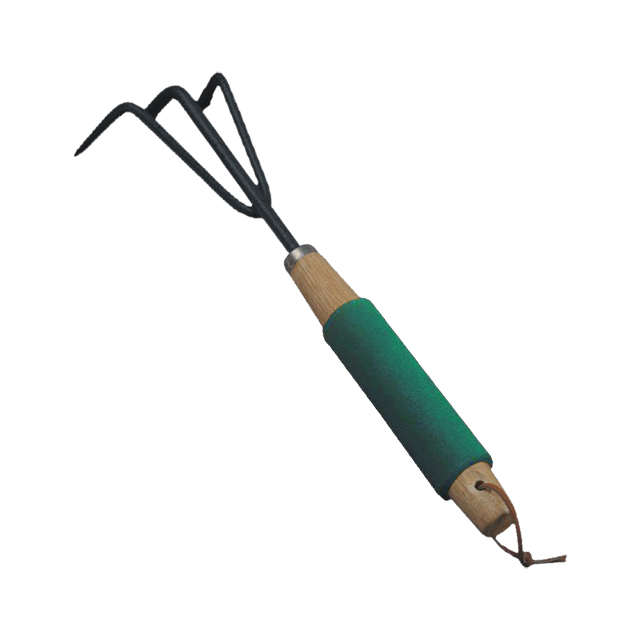 Hand cultivator
Carbon steel head
Wooden handle w/foam grip