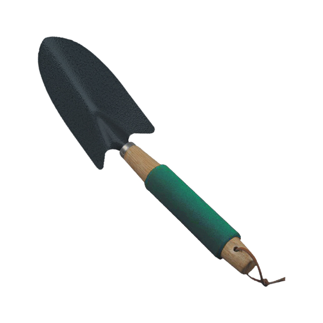 Hand trowel
Carbon steel head
Wooden handle w/foam grip