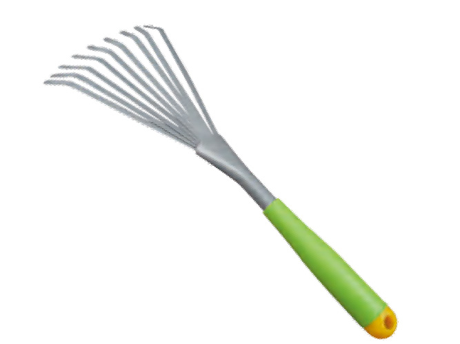 Hand fan rake
Carbon steel head,powder coated
Plastic handle