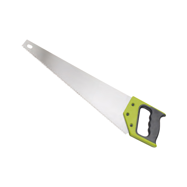 Hand saw.
Durable high carbon steel blade.
Plastic grip.