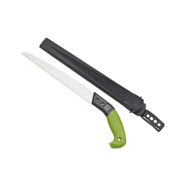 Hand saw.
Carbon steel blade,heat-trated.
PP grip with blade sheath.