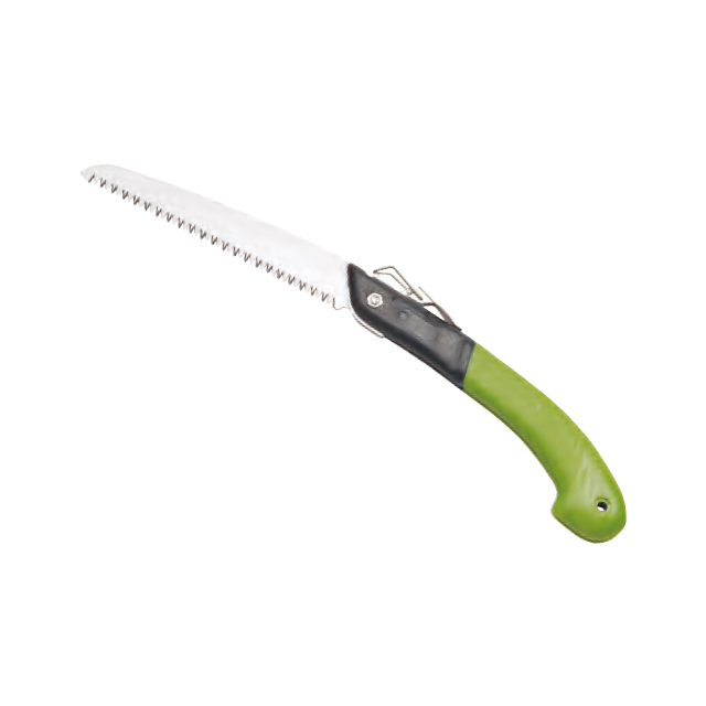 Folding saw.
Carbon steel blade,heat-treated.
PP grip with locker buttom.