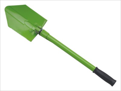 Folding shovel
Carbon steel head,powder coated
Plastic grip