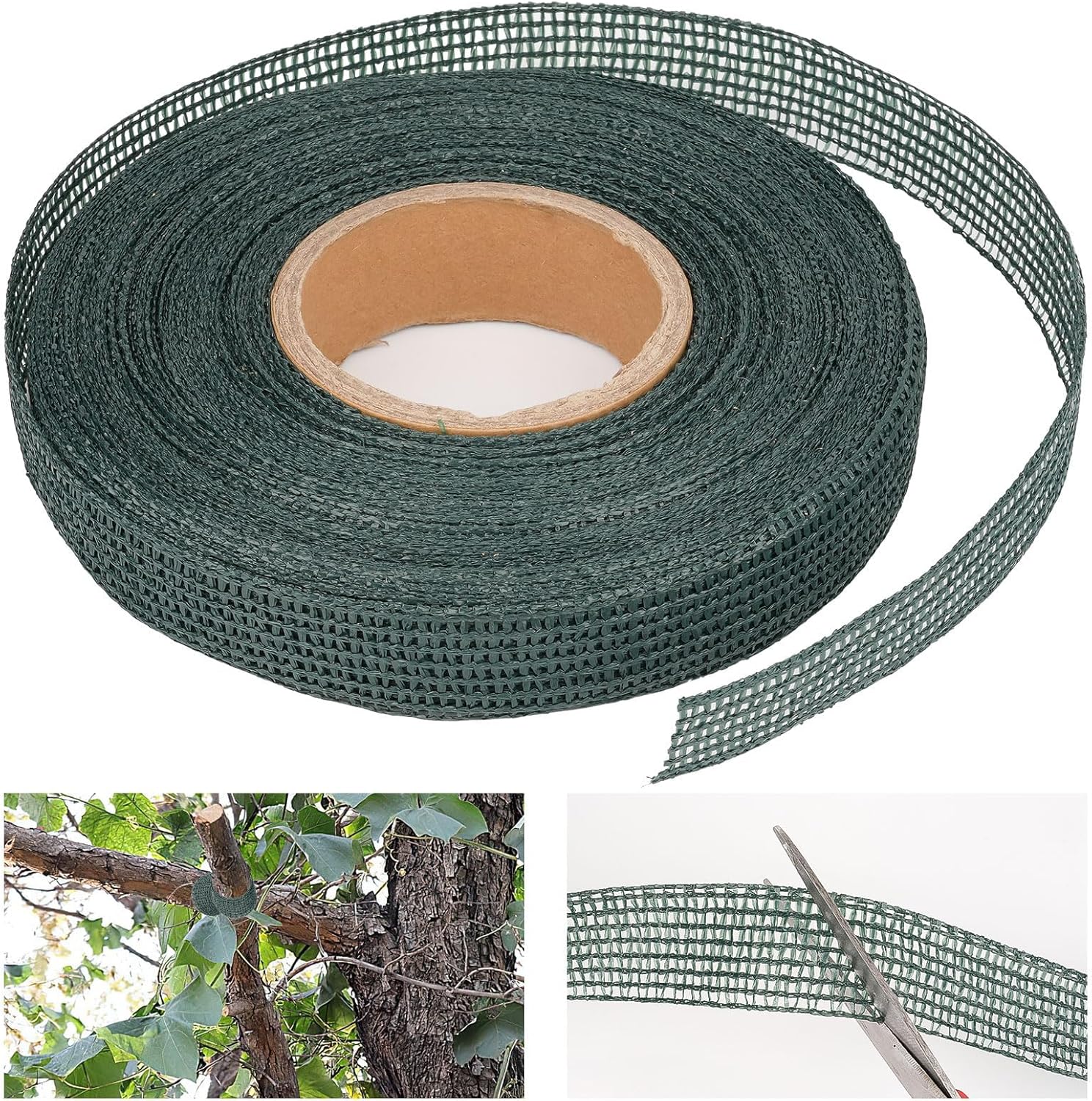 Plant Ties, Green PVC Plant Tape, 3cmx50m Tree Ties Air Permeable & Weather-Resistant Tree Ties