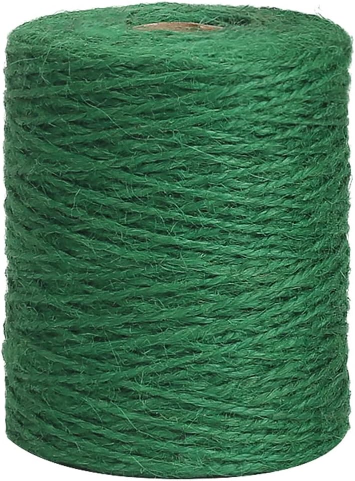 Garden Twine, 656 Feet (200m) 2mm Green Plant Ties, Strong Jute Twine String for Climbing Plants, Tomatoes, Floristry, Crafts