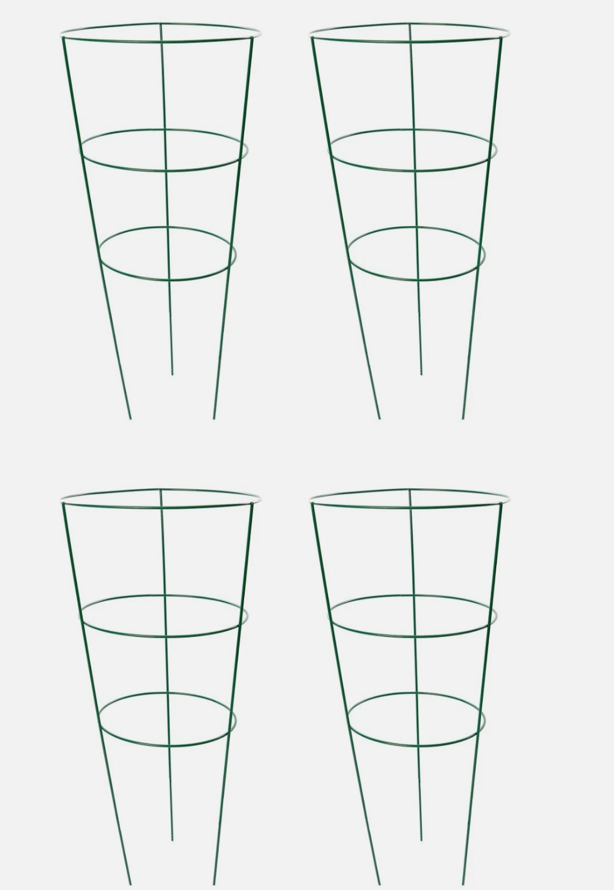 Garden Conical Green Plant Cage Support Cone Rings 60cm high Medium Set of 4