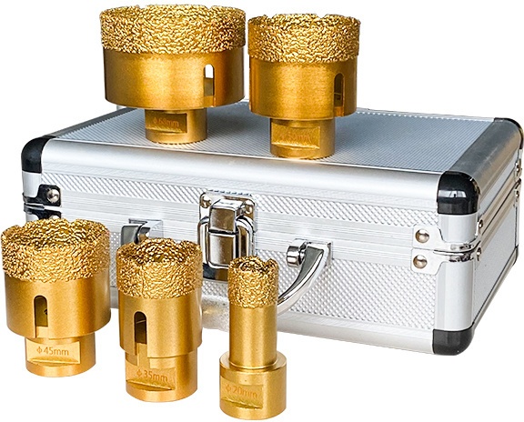Vaccum brazed Diamond Core drill kit with aluminium box