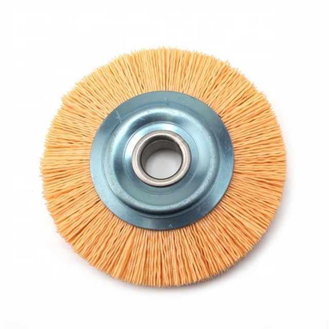 4'' Abrasive Nylon Wire Wheel Brush 16mm Bore Diameter Polish Bench Grinder 240 Grit