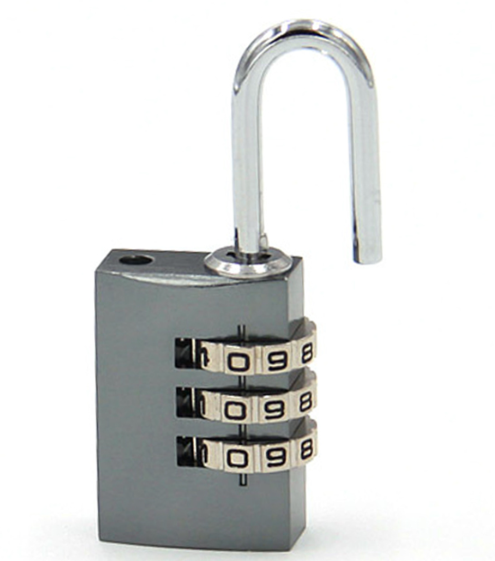 3-digit brass combination padlock