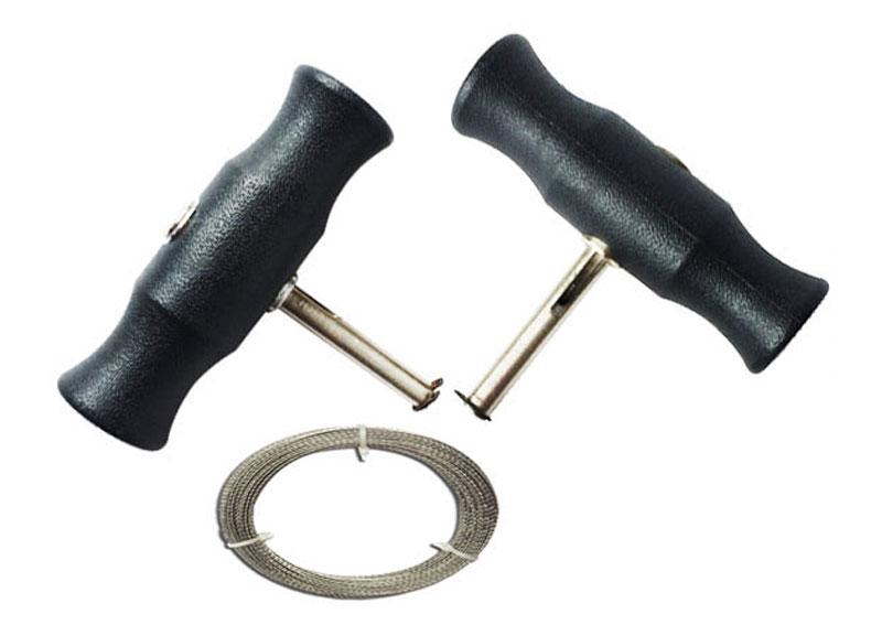 Windshield cut-out wire handle