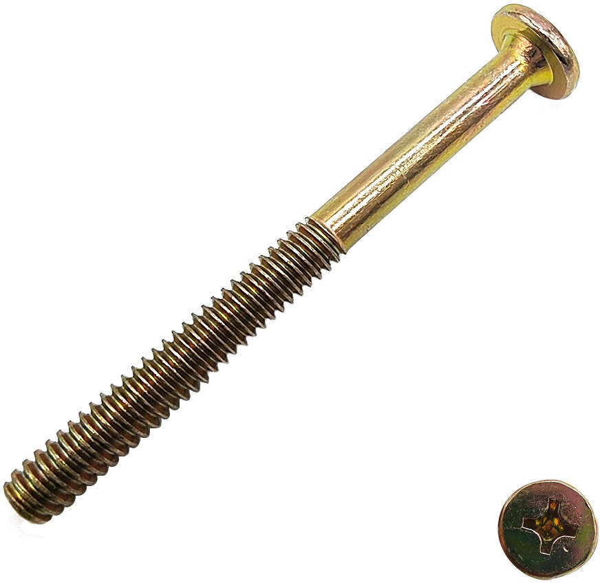 Yellow Zinc Phill Drive Flat Head Hex Furniture Screw