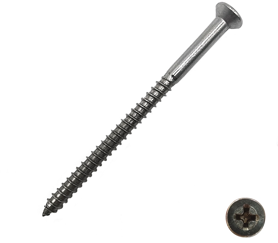 Cross Recessed Single Countersunk Head Stainless Steel Screw