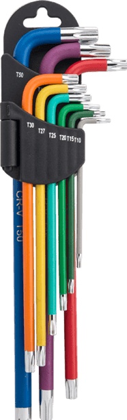 9pcs Extra Long Arm Torx Key Set 61843D3