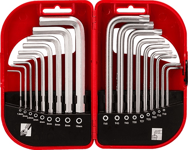 18pcs Short Arm Combo Hex Key Set