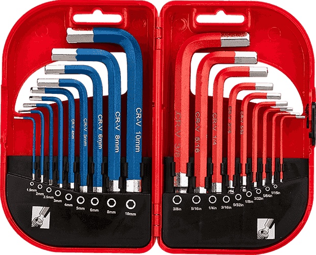 18pcs Short Arm Combo Hex Key Set