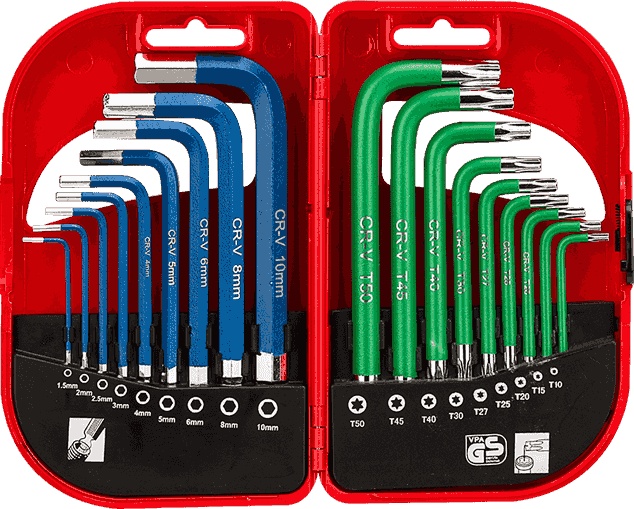 18pcs Short Arm Combo Hex Key Set