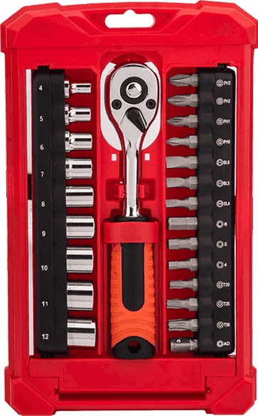 24pcs Ratchet Screwdriver And Socket Set