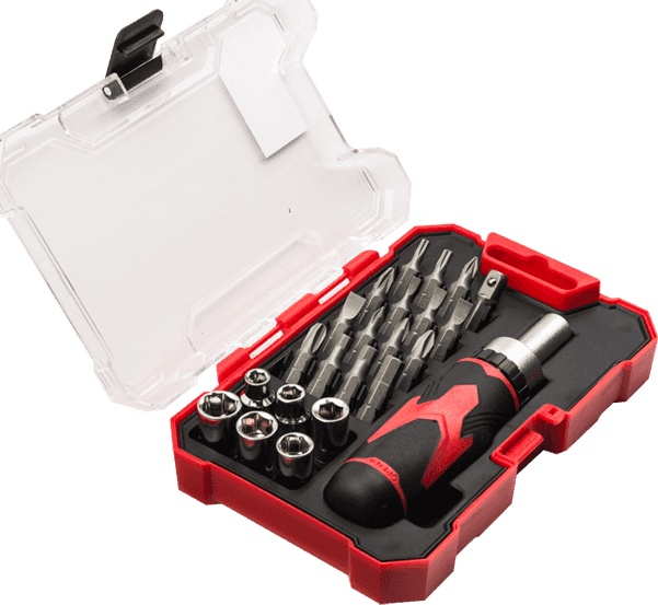 23pcs Ratcheting Bit Driver & Socket Set