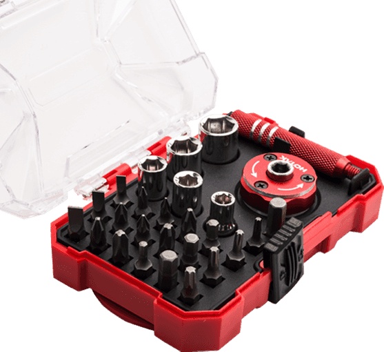 27pcs Stubby Ratchet Screwdriver & Sockets Set