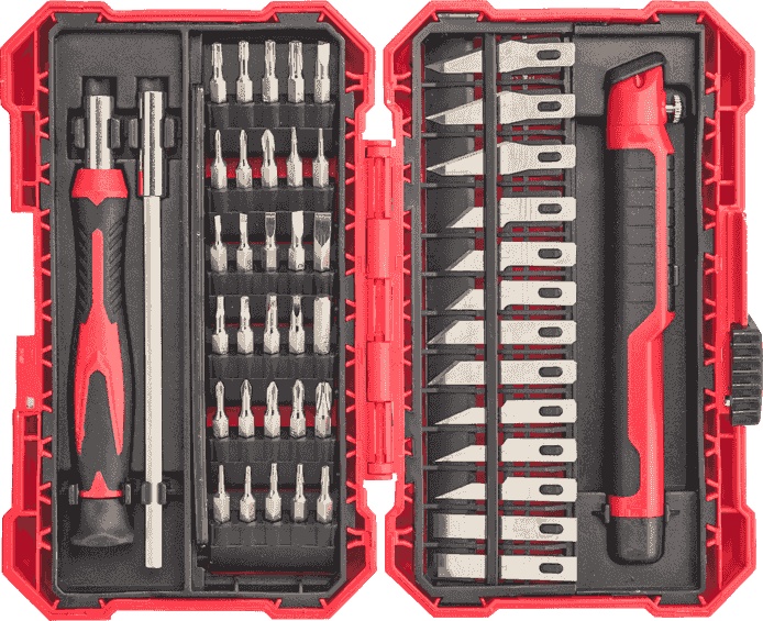 46pcs Hobby Knife With Led Light And Precision Screwdriver Set