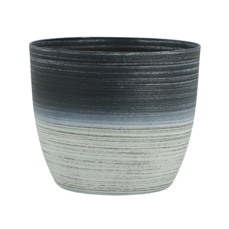 Sandblasting Flower Pot with Two-Color Line Drawing