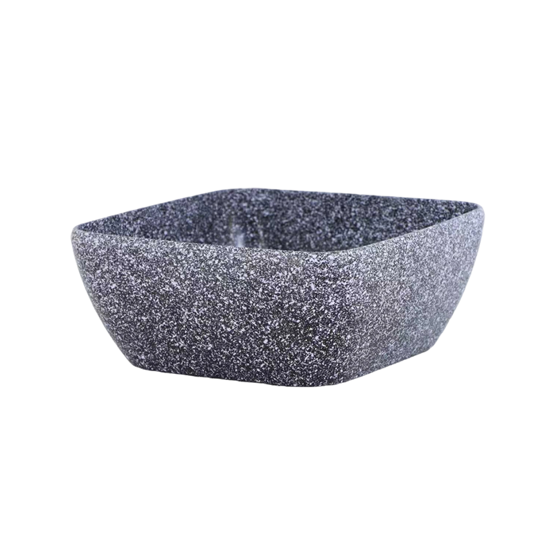 Square Flower Pot with Granite Texture