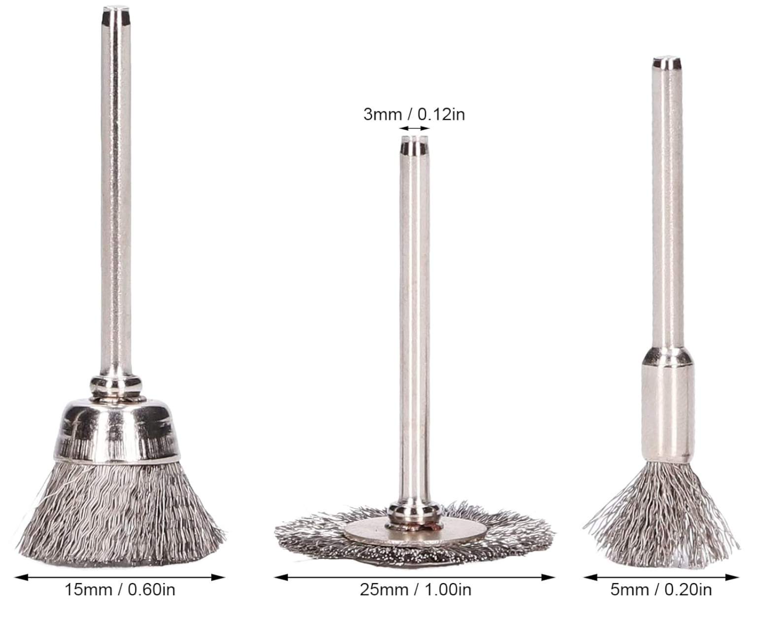 3.0杆电磨除锈打凹槽用打磨迷你不锈钢丝刷
