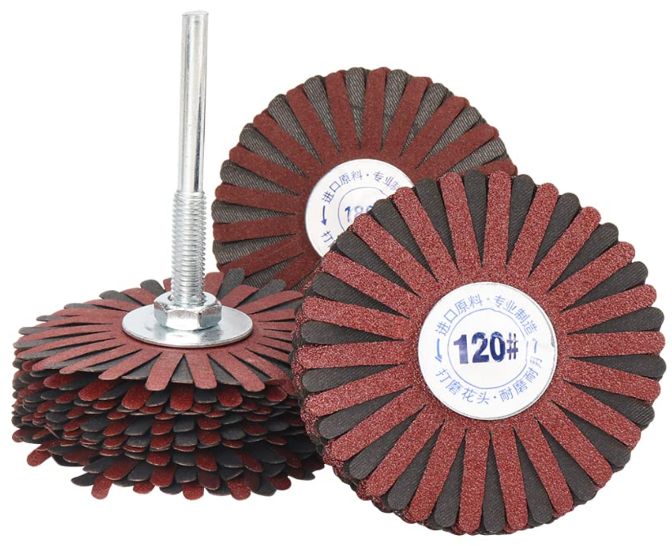 Abrasive Cloth Flap Wheel 1/4 Inch Shank Mounted Aluminum Oxide Sanding Mop Grinding Wheels Brush for Drill Grinder