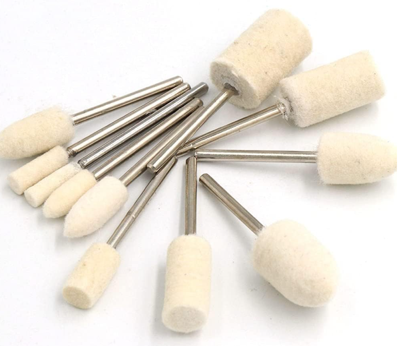 Felt Mounted Polishing High Luminance- Buff Wheel for Dremel Die Grinder Rotary Tools Metal Surface Buffing Bits