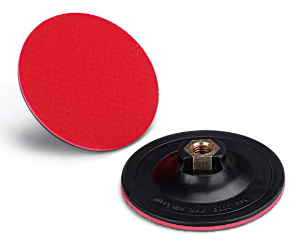 Disc 115 mm diameter backing pad with 8 mm diameter shank for hook & loop accessories