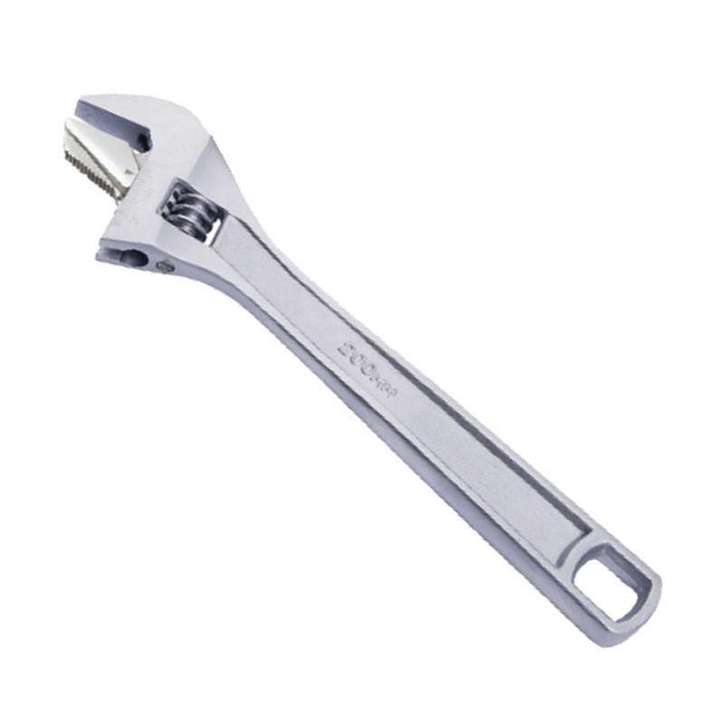Adjustable Wrench, Square Hole, Heavy Duty Handle, Reversable Jaw