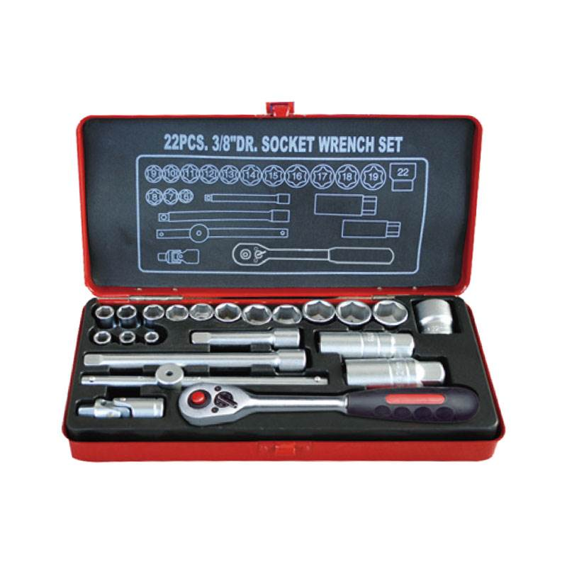 22PCS.3/8″ Dr.Socket Wrench Set ,Cold Forming Box, ITEM NO.:TKT14-22