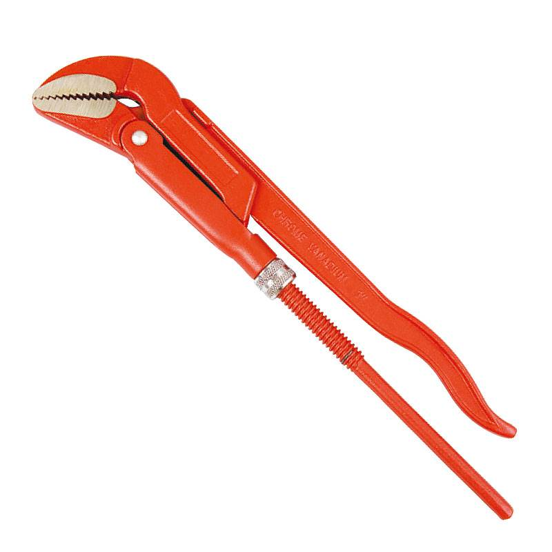 Swedish Pipe Wrench 45° With Straight Jaws