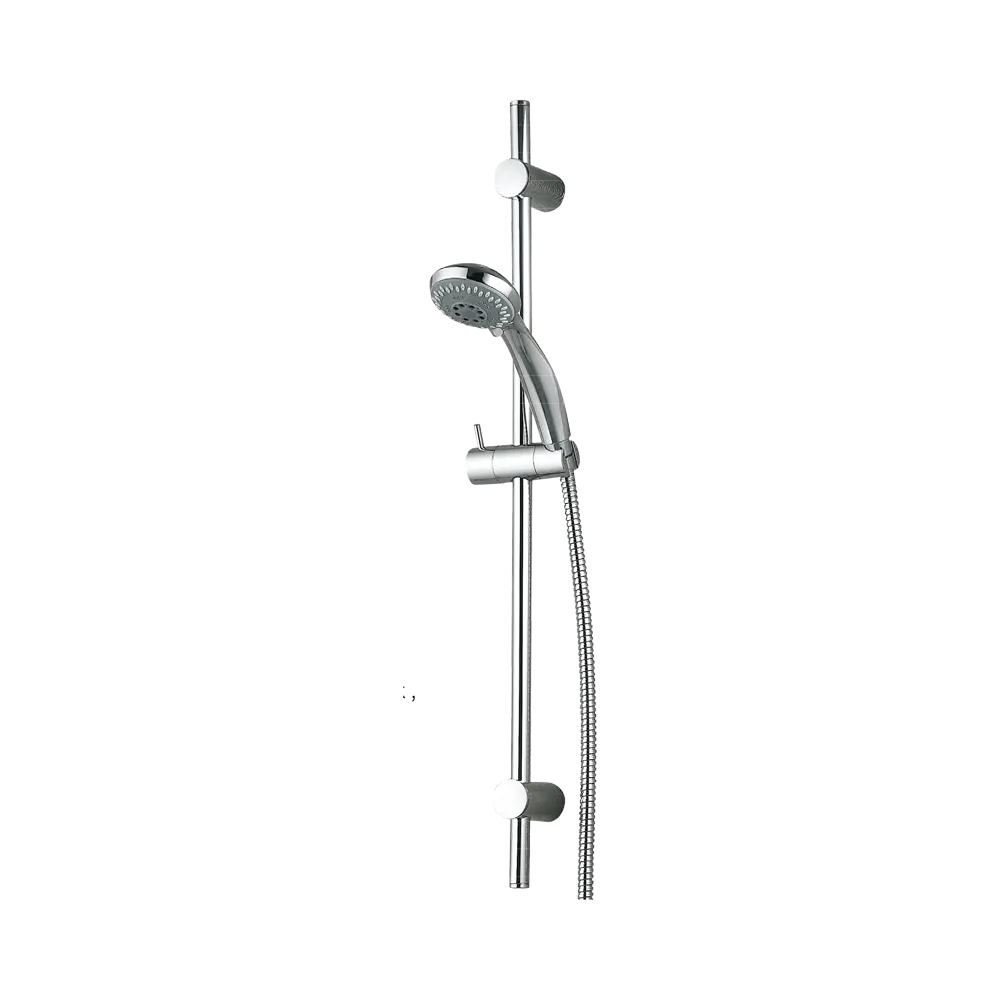 3001 sliding bar
●Total length 710mm,rail Φ18mm
S025 hand shower
●Five functions H3007 shower hose
●Stainless steel,double lock,
●1.5m,Φ14mm,Chromed