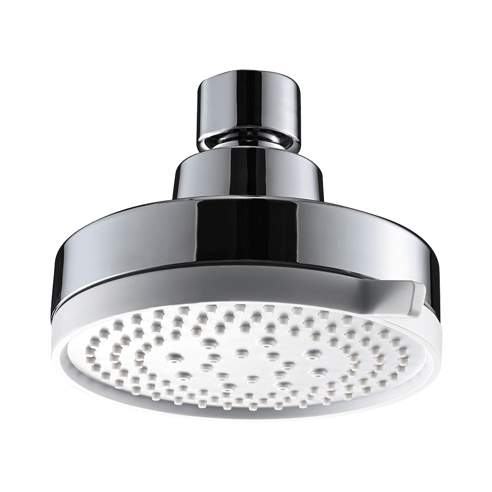 90mm 5 Function Chromed With White Face Showerhead