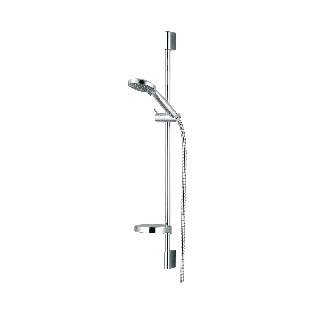 3011 Sliding bar
●Total length 820mm, rail Φ18mm
S701 hand shower
●Three functions H3007 shower hose
●Stainless steel, double lock,
●1.5m,414mm, Chromed D01-C soap dish
●ABS, Chrome
